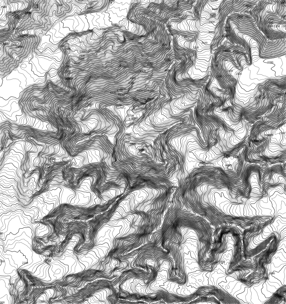 Höhenlinien von Denali