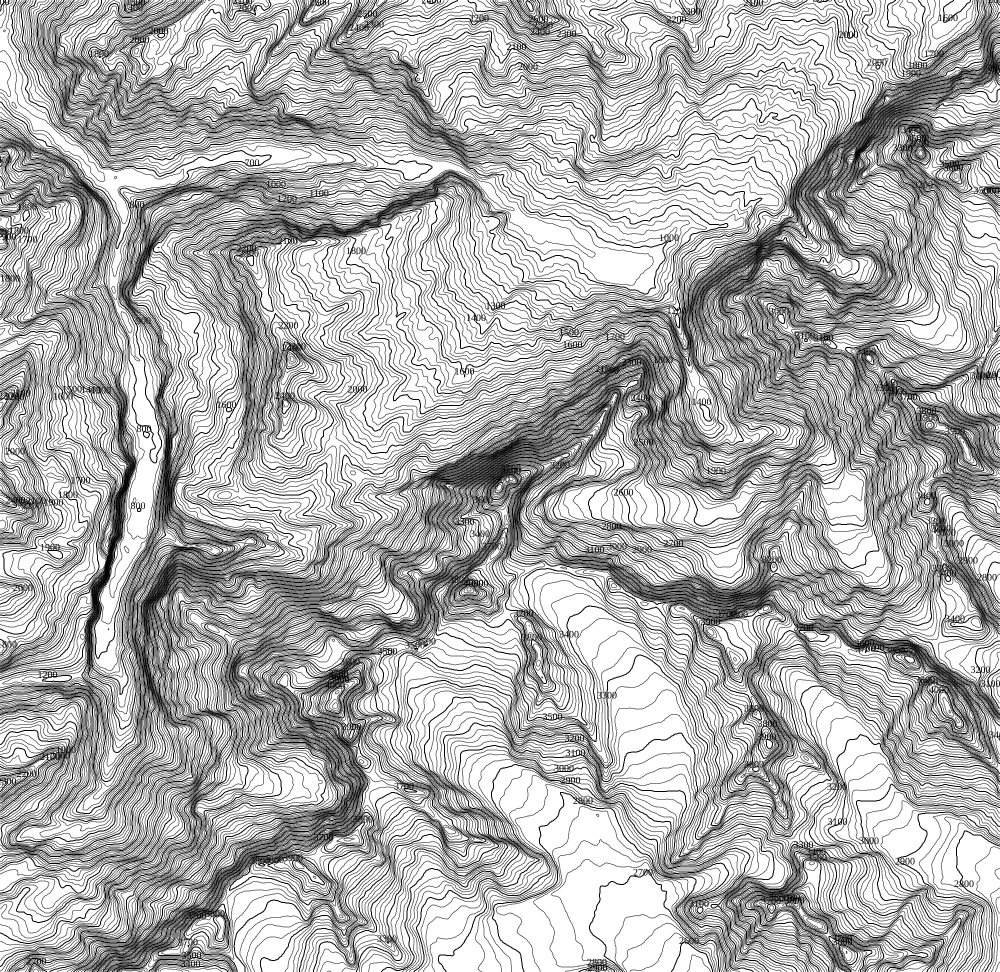 Höhenlinien von Eiger