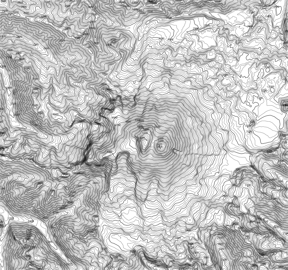 Höhenlinien von Elbrus