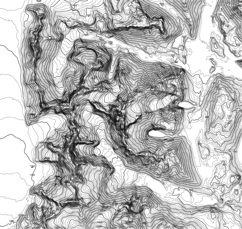 Contour lines of Fitz Roy