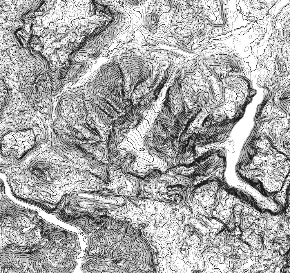 Contour lines of Hochkalter