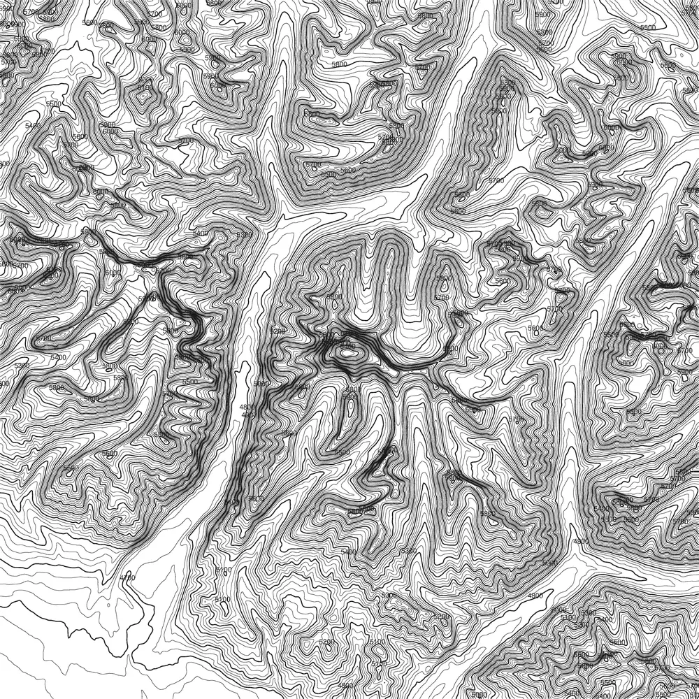 Contour lines of Mount Kailash