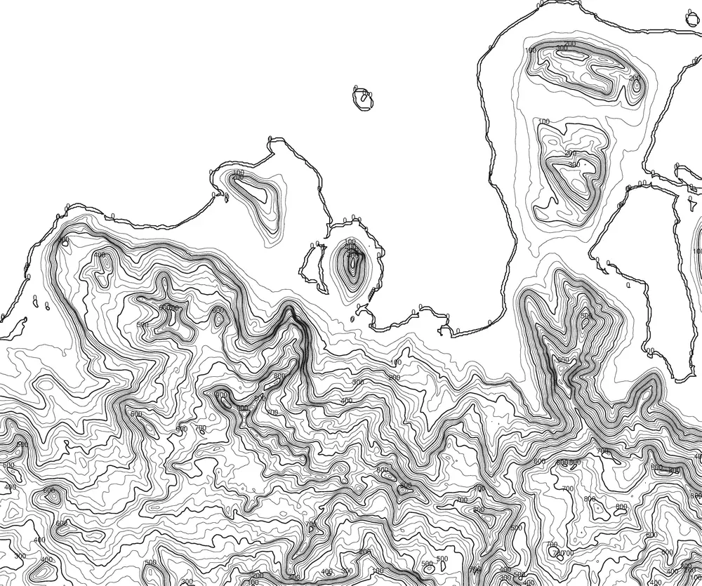 Contour lines of Kirkjufell
