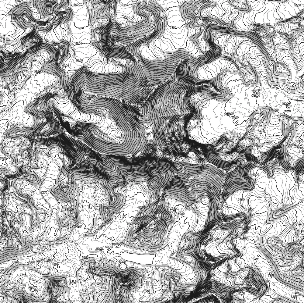 Contour lines of Lhotse