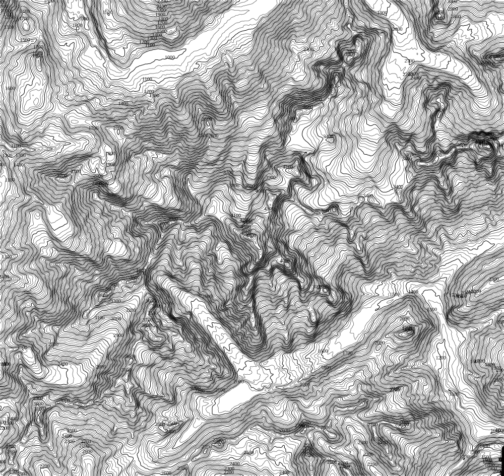Höhenlinien von Mont Blanc
