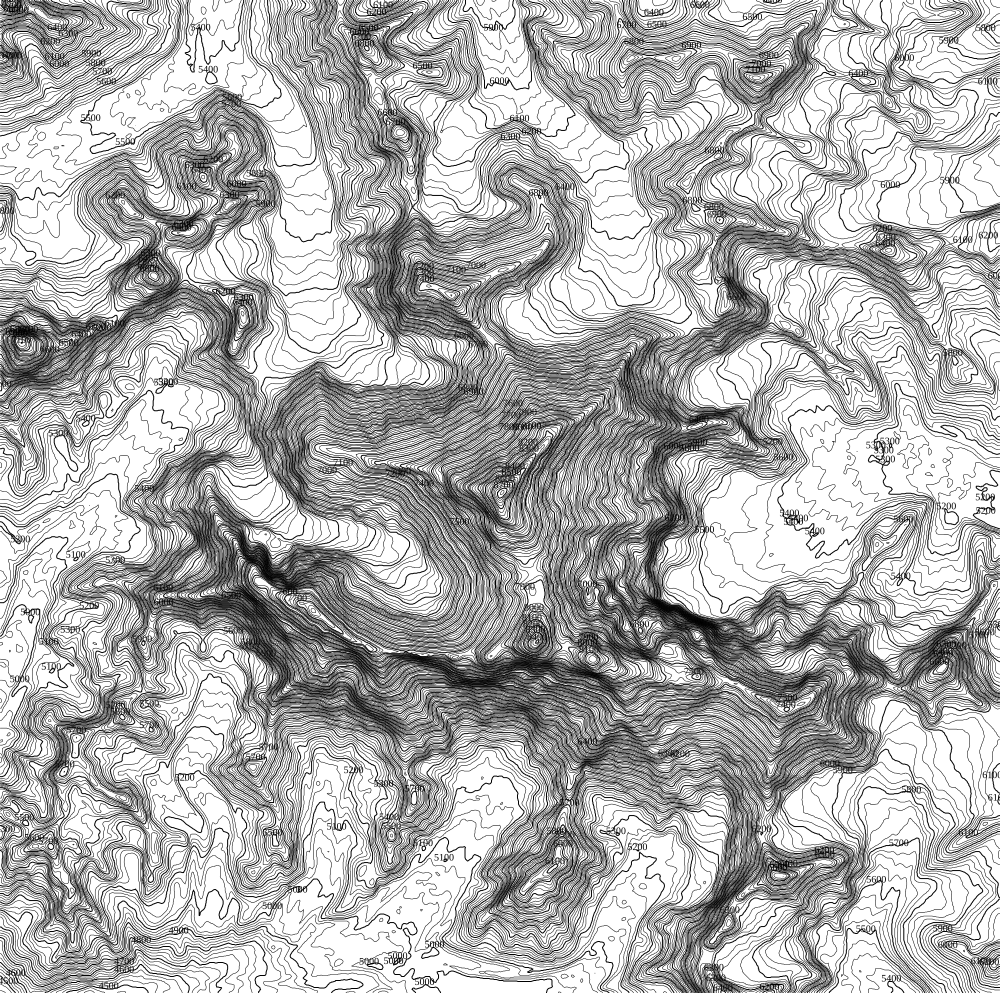 Höhenlinien von Mount Everest