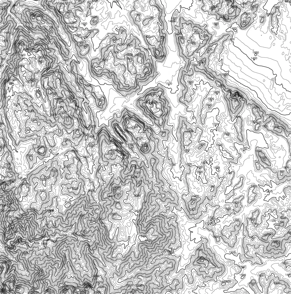 Contour lines of Mount Sinai