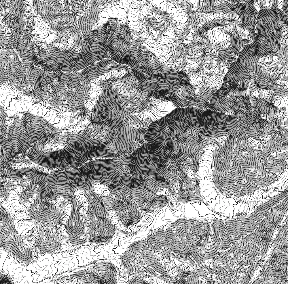 Contour lines of Nanga Parbat