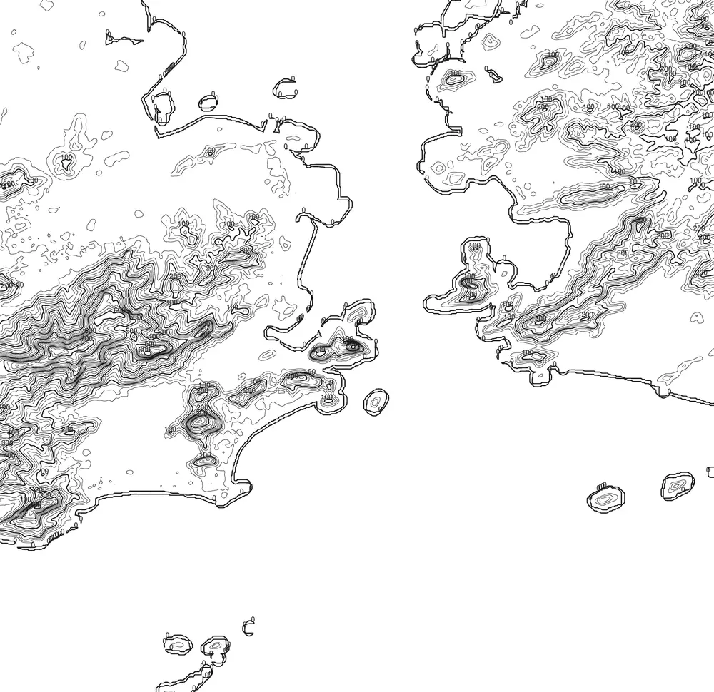 Contour lines of Pao de Acucar