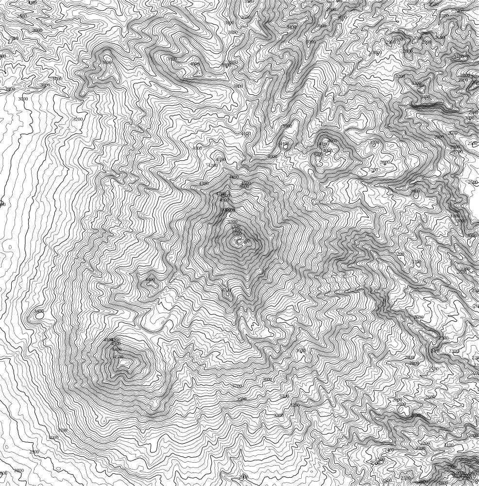 Höhenlinien von Pico de Orizaba