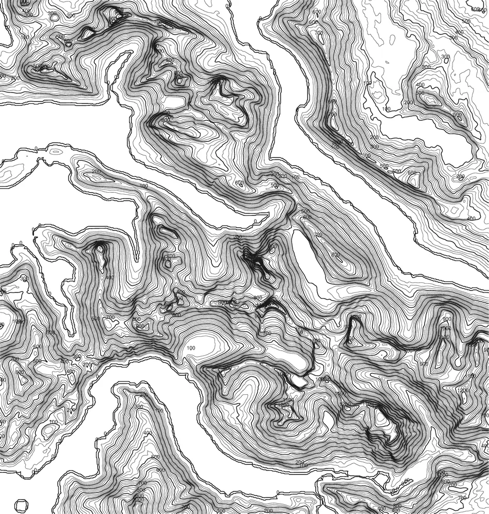 Contour lines of Stetind