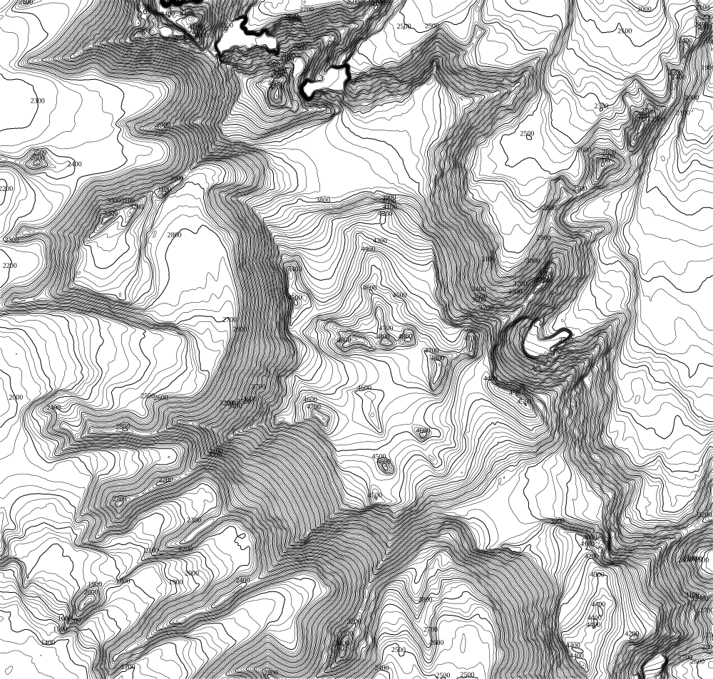 Höhenlinien von Mount Vinson