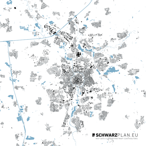 Schwarzplan von Braunschweig