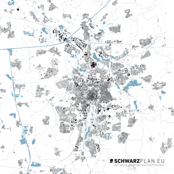 Schwarzplan von Braunschweig
