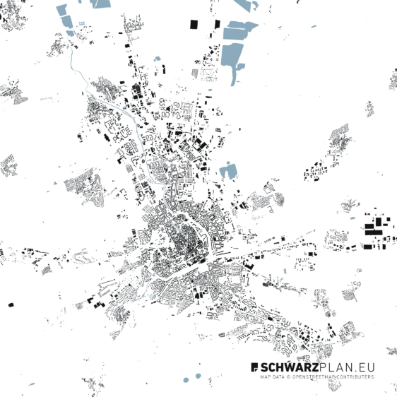 Schwarzplan von Erfurt