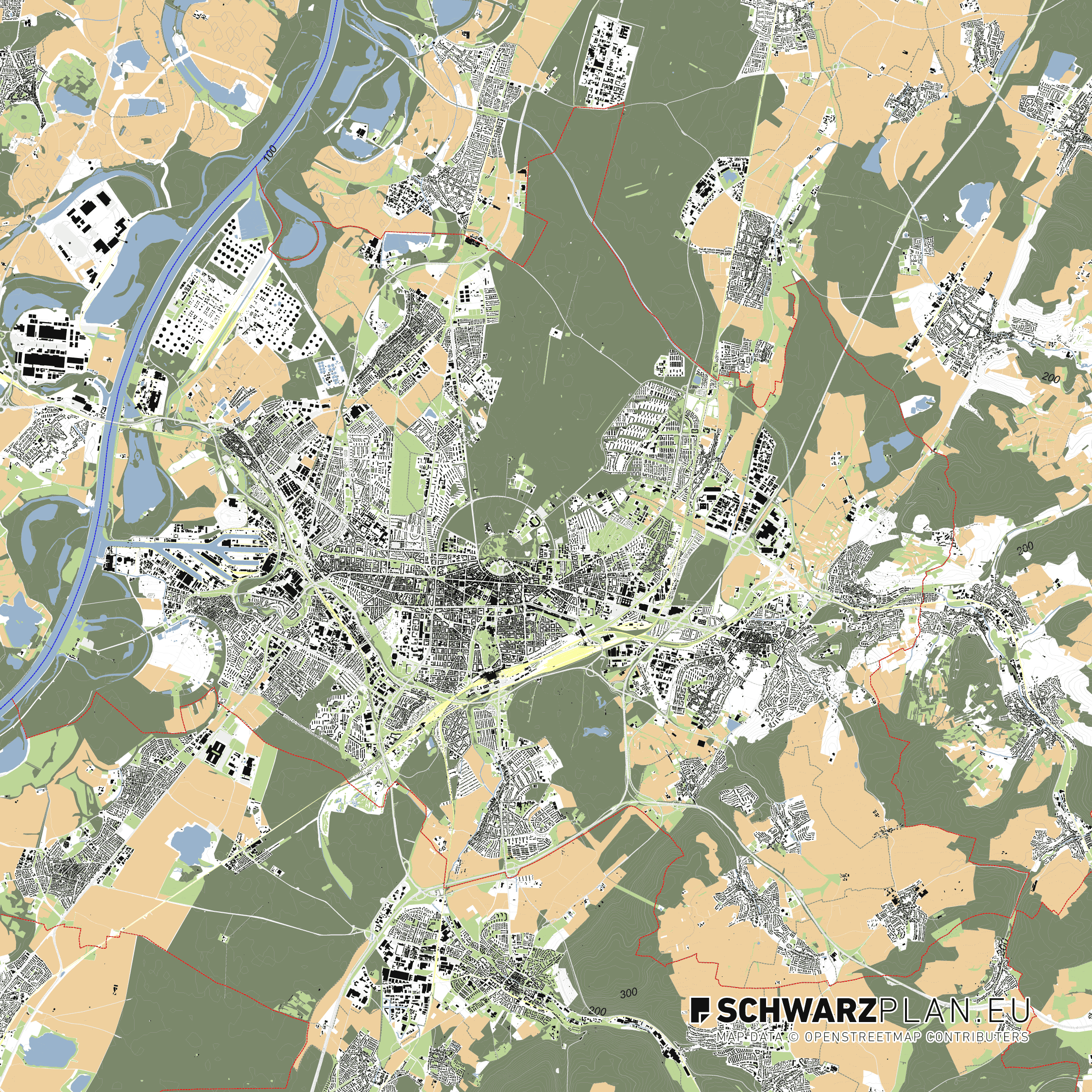 Lageplan von Karlsruhe