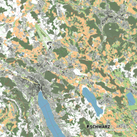 Lageplan von Zürich in der Schweiz