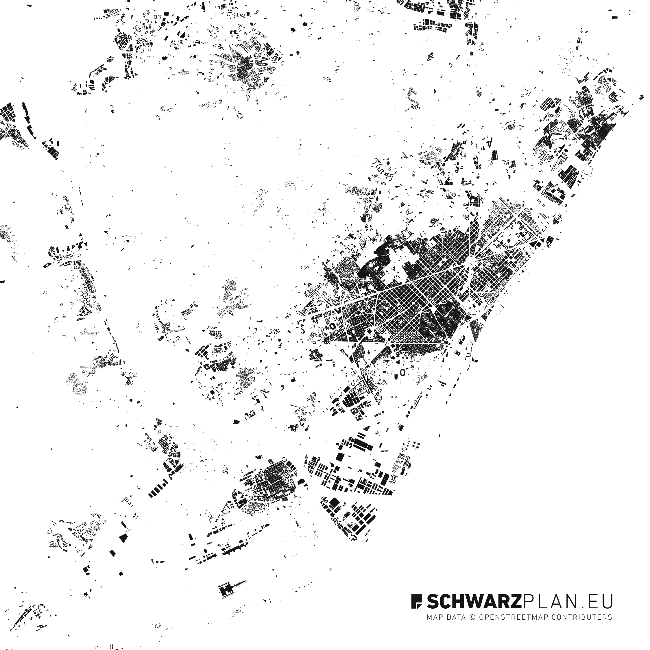 Figure ground plan of Barcelona