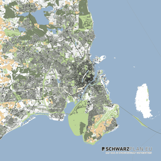 Lageplan von Kopenhagen in Dänemark