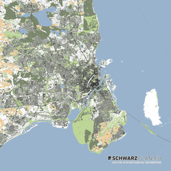 Lageplan von Kopenhagen in Dänemark