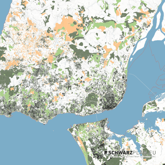 Lageplan von Lissabon in Portugal