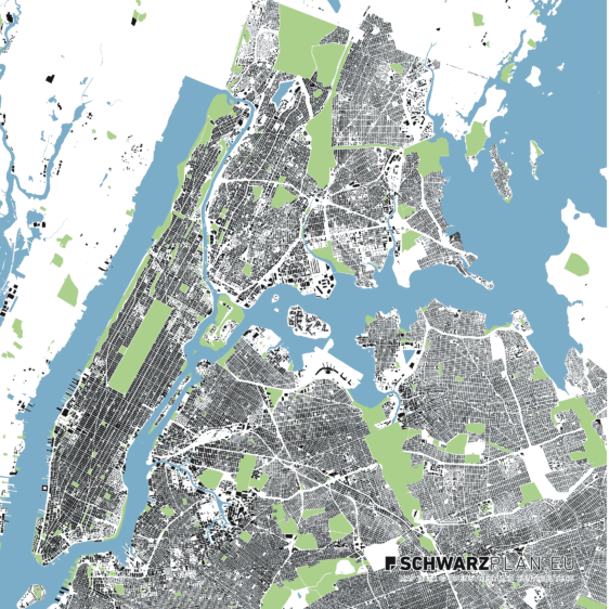 Schwarzplan & Lageplan von New York