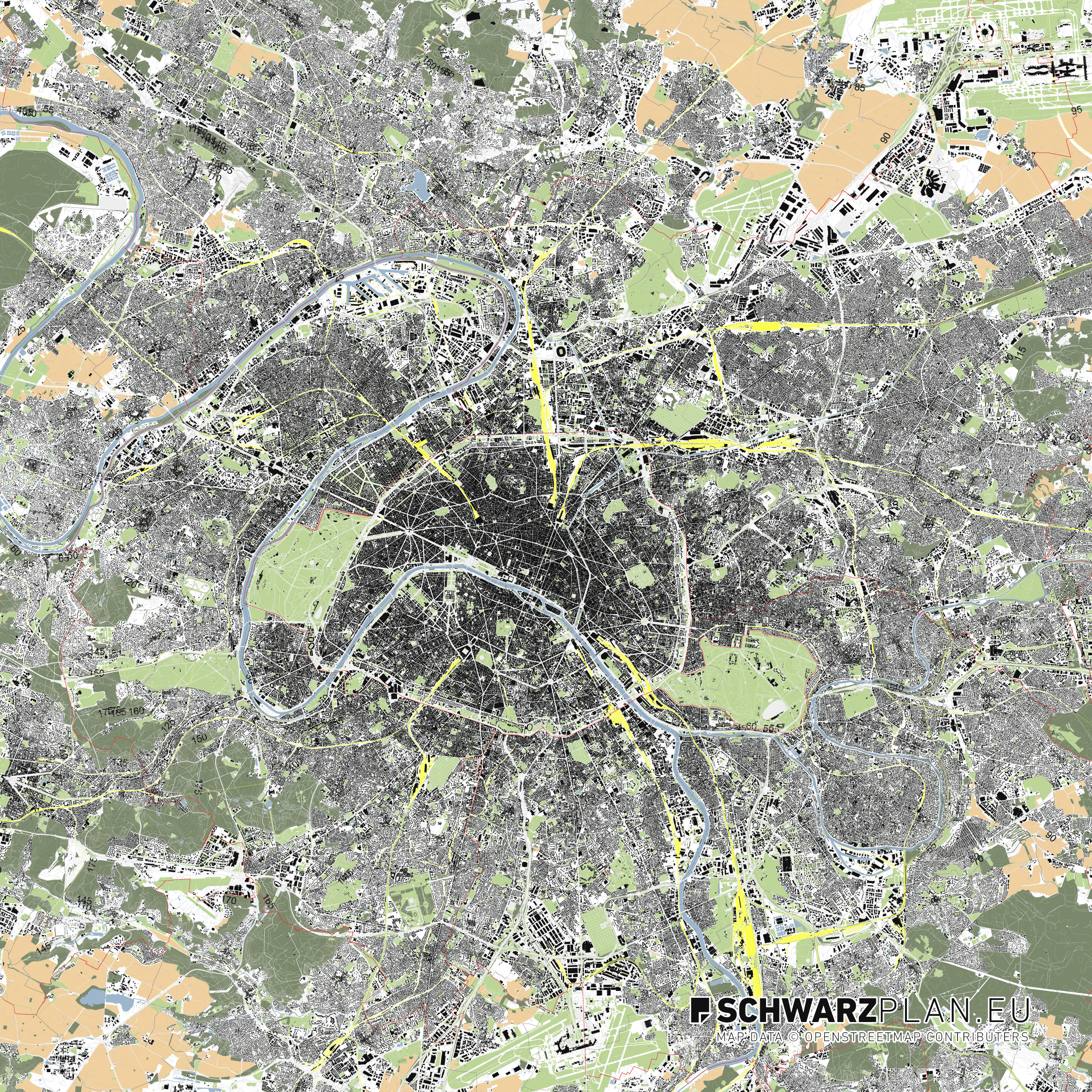 Lageplan von Paris