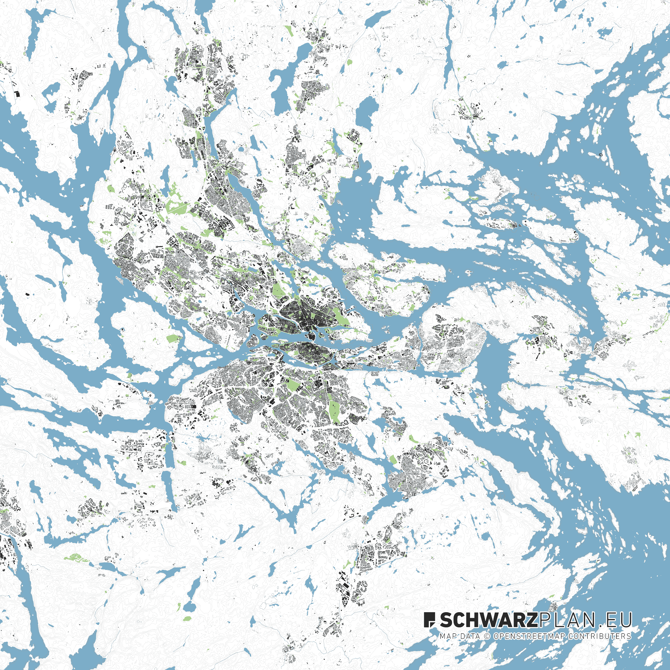 Lageplan von Stockholm
