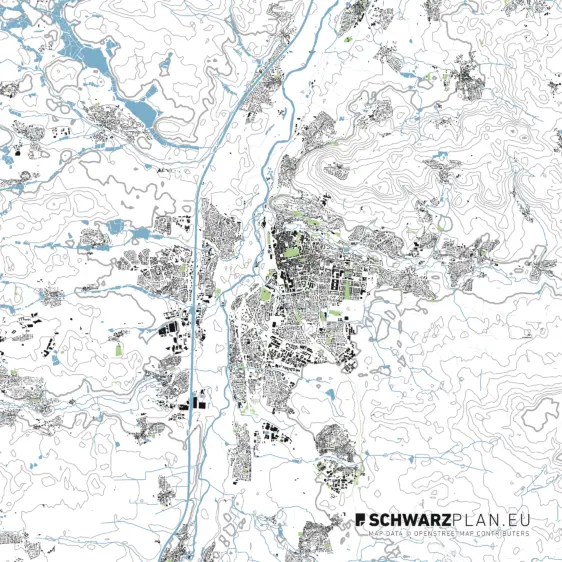 Lageplan von Erlangen
