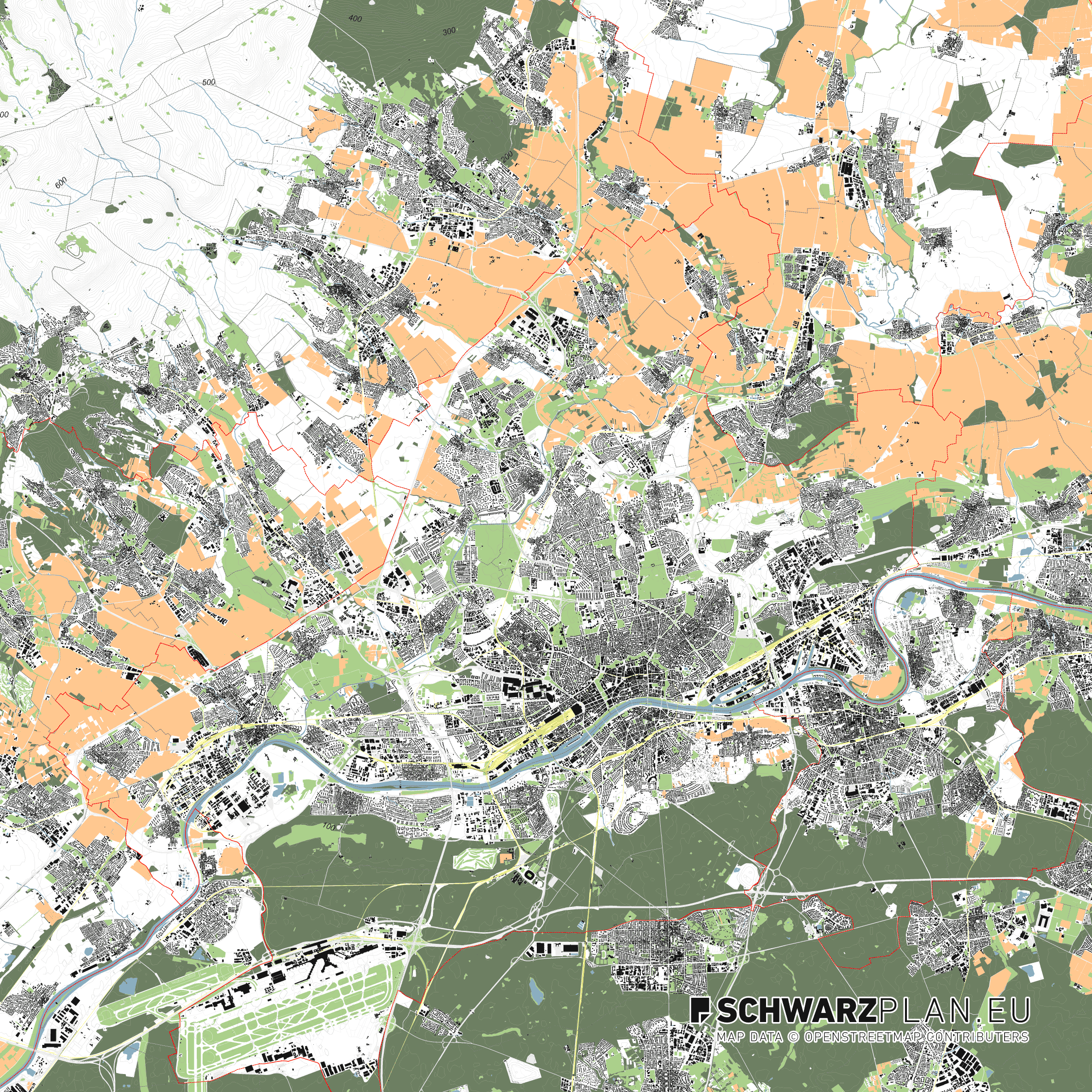 Lageplan von Frankfurt am Main