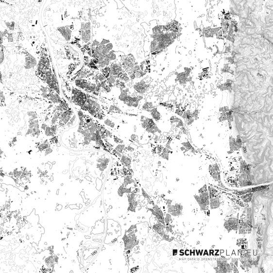 Schwarzplan von Heidelberg