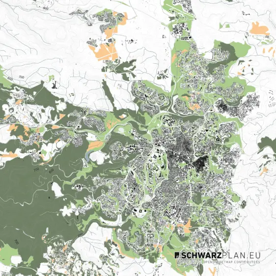 Lageplan von Jerusalem in Israel