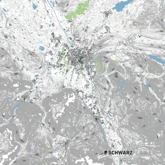 Lageplan von Salzburg