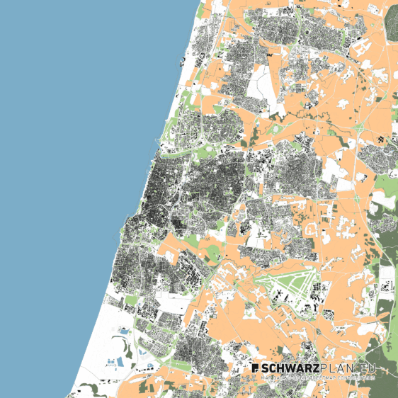 Lageplan von Tel Aviv in Israel