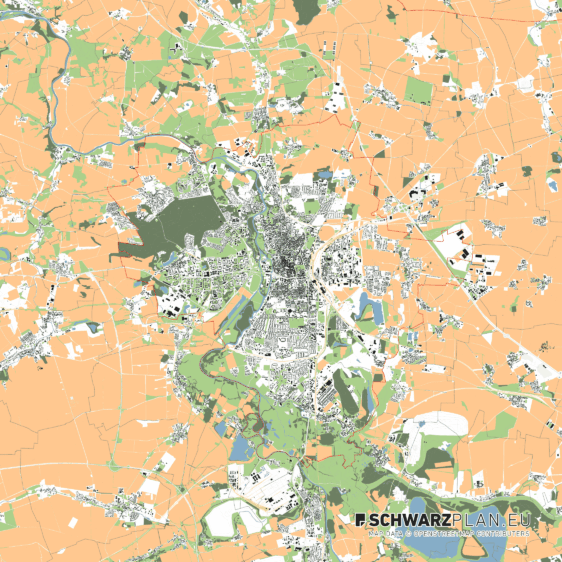 Lageplan von Halle an der Saale