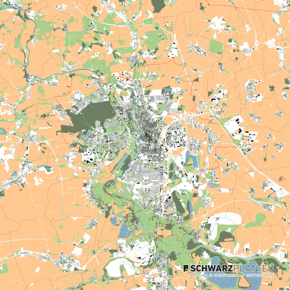 Site Plan & Figure Ground Plan of Halle (Saale) for download as PDF ...