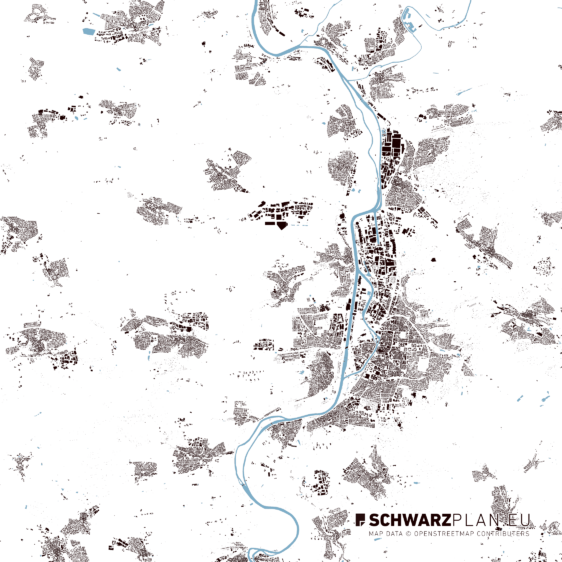 Schwarzplan von Heilbronn