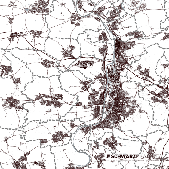 Schwarzplan von Heilbronn