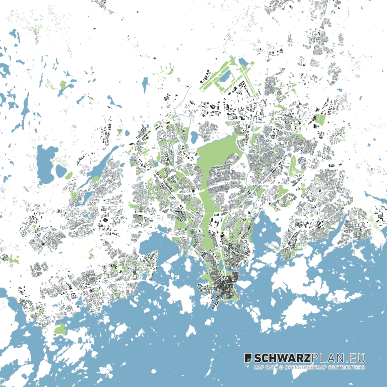 Neue Schwarzpläne von Helsinki, Luxemburg, Brüssel, Freising und Gelsenkirchen