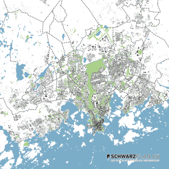 Schwarzplan von Helsinki