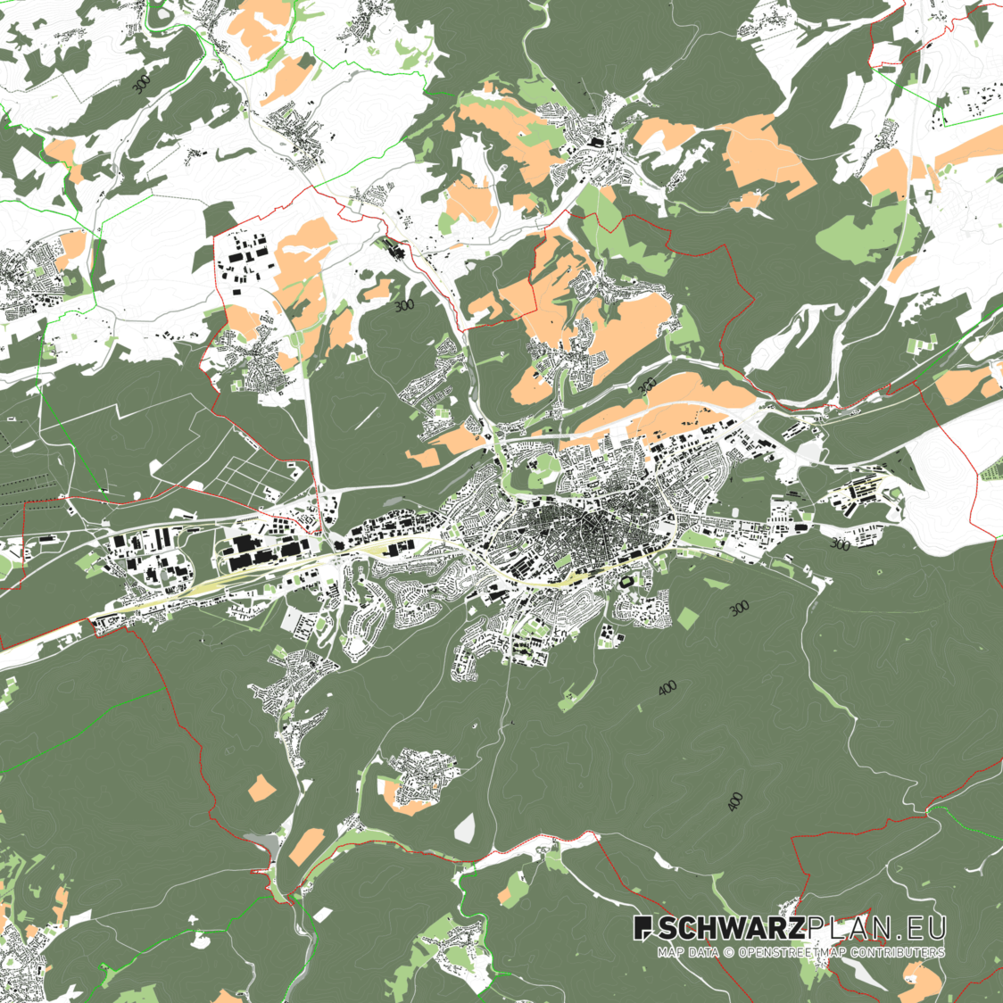 Figure Ground Plan & Site Plan of Kaiserslautern for download as PDF ...