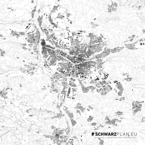 Schwarzplan von Nürnberg