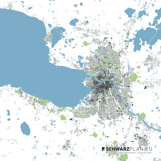 Schwarzplan von Sankt Petersburg
