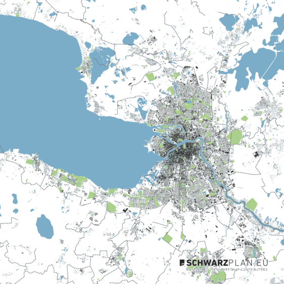 Schwarzplan von Sankt Petersburg