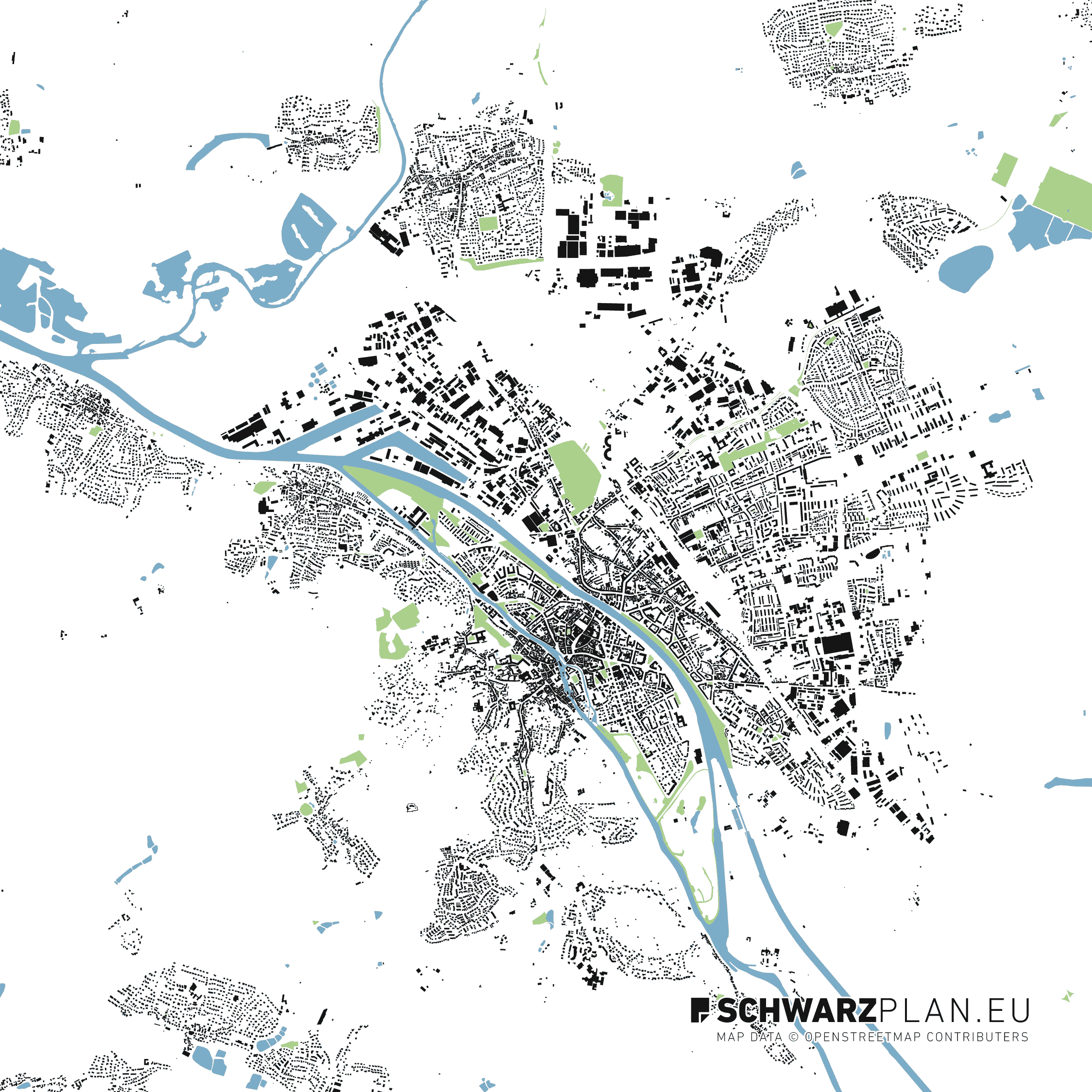 Schwarzplan von Bamberg