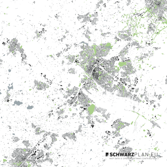 Schwarzplan von Bielefeld