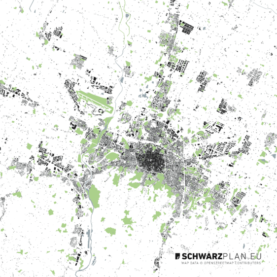 Schwarzplan von Bologna
