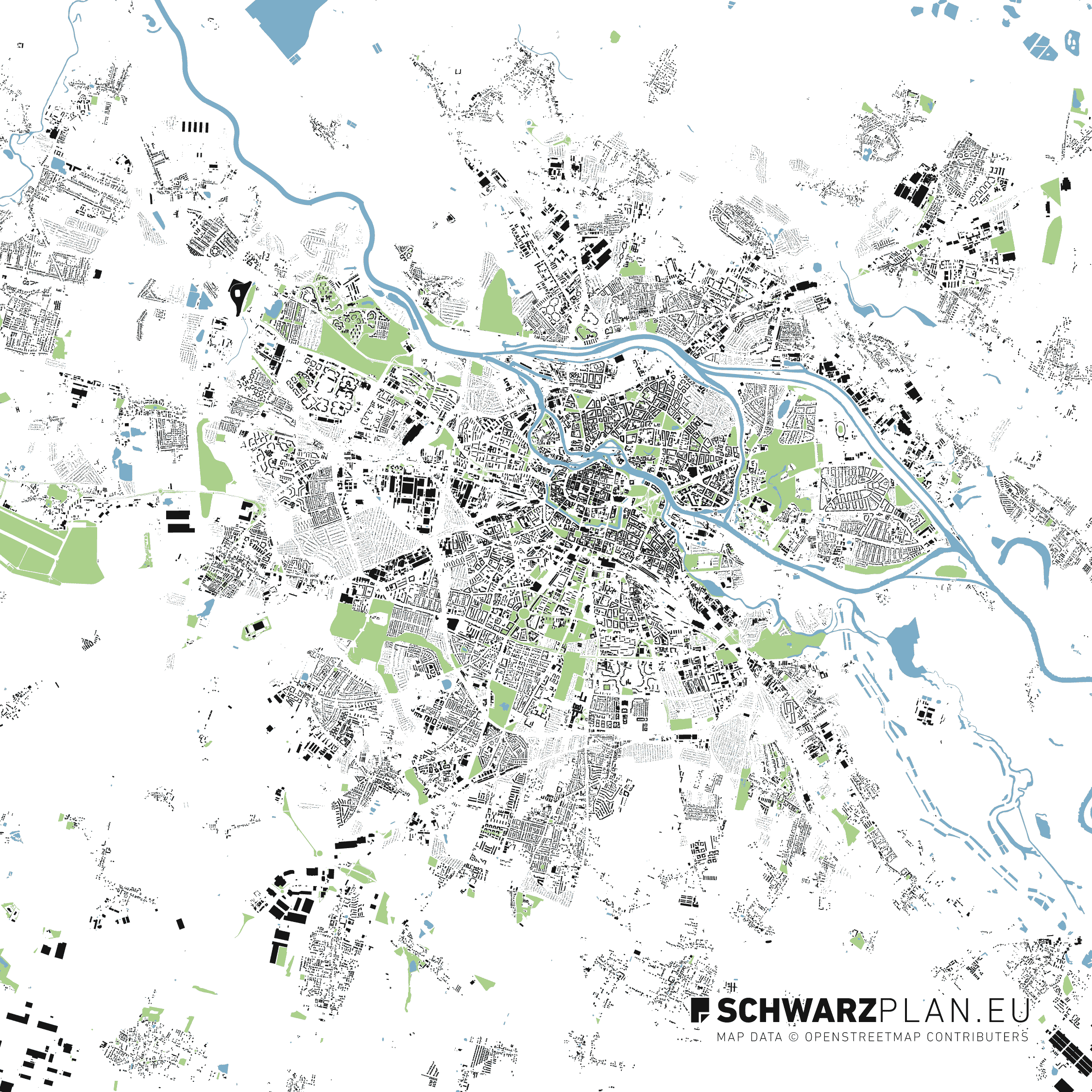 Schwarzplan von Breslau
