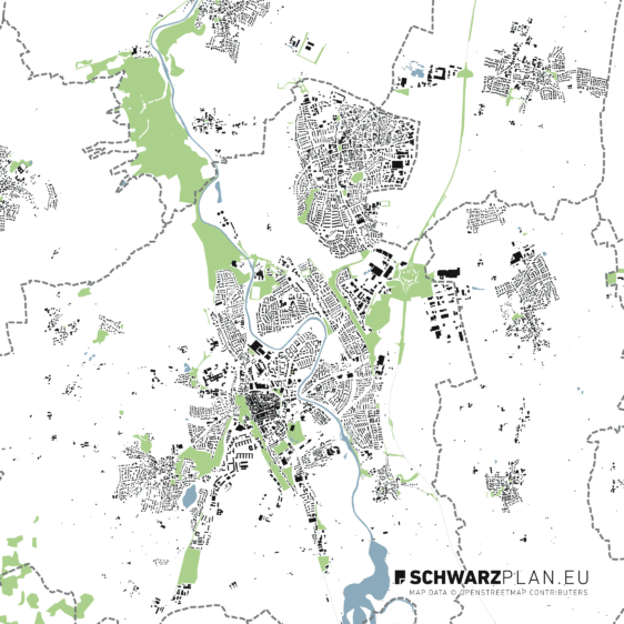 Schwarzplan von Kaufbeuren