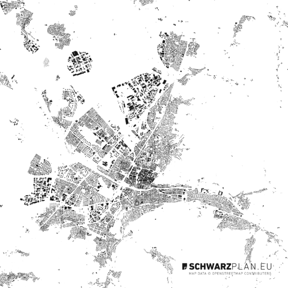 Schwarzplan von Freiburg im Breisgau